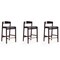 Manhattan Comfort Klismos 36.75 in. Black and Dark Walnut Beech Wood Counter Height Bar Stool (Set of 3)